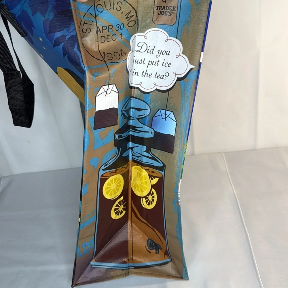 Trader Joe’s Plastic Reusable Shopping Tote Bags Collectible 6 Gallon Set of 3